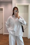 ÇİZGİLİ POPLİN İKİLİ GÖMLEK PANTOLON TAKIM