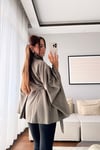 DİK YAKA PELERİN CEKET