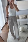 DÖKÜMLÜ EŞARP PANTOLON-BEJ