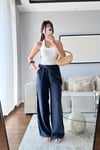 DÖKÜMLÜ EŞARP PANTOLON-LACİVERT
