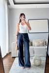 DÖKÜMLÜ EŞARP PANTOLON-LACİVERT