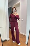 DÜŞÜK OMUZ MODAL TAKIM-BORDO