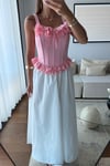FIRFIRLI ASKILI BÜSTİYER BLUZ-PEMBE