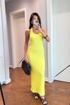 HALTER YAKA SARI ELBİSE