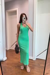 HALTER YAKA YEŞİL ELBİSE