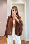 KAHVE SATEN BOMBER CEKET
