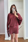 MARKA MODEL SATEN BAĞLAMALI ELBİSE-BORDO
