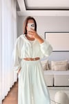MODAL KUMAŞ KAPÜŞONLU CROP 3'LÜ TAKIM-BEYAZ