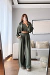 MODAL KUMAŞ KAPÜŞONLU CROP 3'LÜ TAKIM