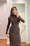 MUADİL BALIKÇI YAKA MAXİ ELBİSE
