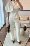 PELERİN BLUZ PANTOLON TAKIM-EKRU