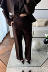 PELERİN CEKET PANTOLON TAKIM-KAHVERENGİ