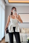 PEPLUM DETAYLI PUANTİYELİ BLUZ