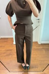 PREMİUM BALON KOL BLUZ PANTOLON TAKIM-KAHVE