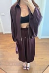 SATEN BOMBER CEKET PANTOLON-MÜRDÜM