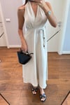 SİENA HALTER YAKA KETEN ELBİSE