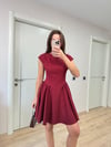 TASARIM ARKA DEKOLTELİ BORDO ELBİSE