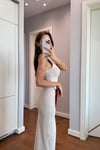 TOPARLAYICI KUMAŞ ELBİSE TAŞ