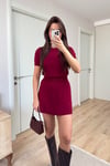 TRİKO BORDO PİLELİ ETEKLİ TAKIM  
