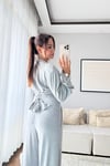 VATKALI BLUZ PANTOLON TAKIM-GRİ