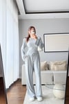VATKALI BLUZ PANTOLON TAKIM-GRİ