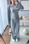 VATKALI BLUZ PANTOLON TAKIM-GRİ