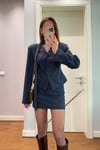 VATKALI CEKET BLAZER ETEK ÇİZGİLİ TAKIM