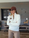 Deri Logolu Yarım Fermuarlı Kazak