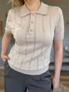 Desenli Yakalı Triko T-Shirt