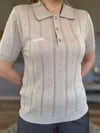 Desenli Yakalı Triko T-Shirt