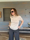 Desenli Yakalı Triko T-Shirt