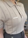 Desenli Yakalı Triko T-Shirt