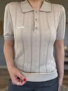 Desenli Yakalı Triko T-Shirt