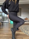 Gümüş Logolu Toparlayıcı Spor Tayt