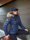 Klasik Marka Logolu Düğme Kapamalı Şişme Mont