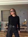 Metal Logolu Fitilli Bisiklet Yaka Triko