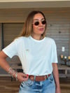 Metal Logolu Modal Kumaş T-Shirt
