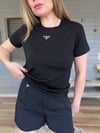 Metal Logolu Modal Kumaş T-Shirt