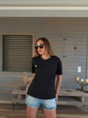 Metal Logolu Modal Kumaş T-Shirt