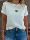 Nakış Logolu Bisiklet Yaka T-Shirt