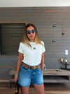Nakış Logolu Bisiklet Yaka T-Shirt