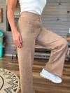 Nakış Logolu Geniş Paça Süet Pantolon