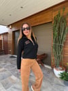 Nakış Logolu Geniş Paça Süet Pantolon
