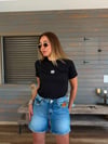 Nakış Logolu Modal Kumaş T-Shirt