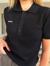 Nakış Logolu Örme Triko Yakalı T-Shirt