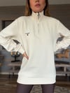 Nakış Logolu Yama Detaylı Yarım Fermuarlı Selanik Sweatshirt