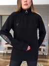 Nakış Logolu Yama Detaylı Yarım Fermuarlı Selanik Sweatshirt