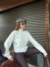 Nakış Logolu Yama Detaylı Yarım Fermuarlı Selanik Sweatshirt