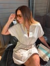 Nakış Marka Logolu Önden Fermuarlı Yakalı Elbise