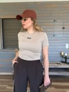 Ön Orta Armalı Basıc T-Shirt
